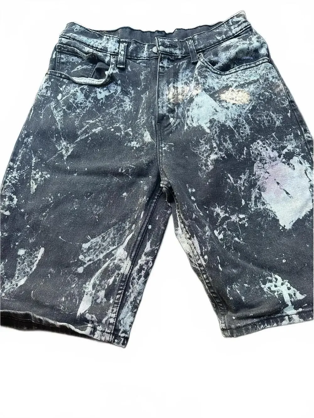 Levi's 569 Black Bleach Wash Denim Shorts W31